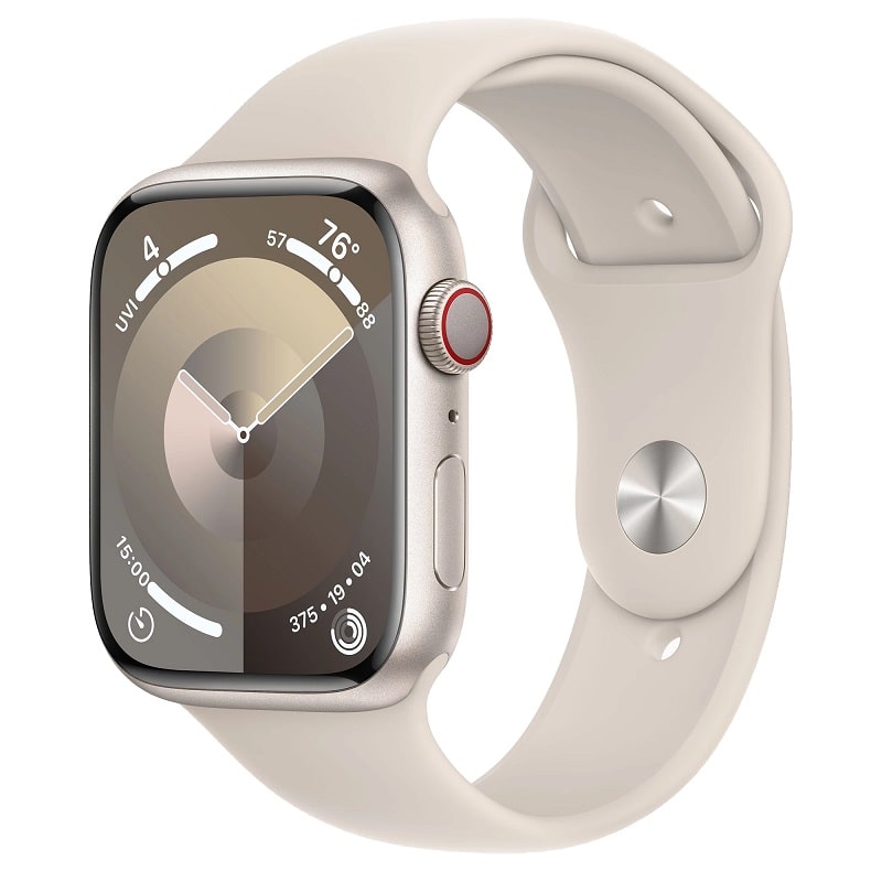 Apple Watch Series 9 GPS + Cellular 45mm Starlight Alu. Case w. Starlight Sport Band - M/L (MRM93)