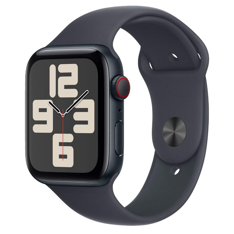 Apple Watch SE 2 2024 GPS + Cellular 44mm Midnight Aluminum Case with Midnight Sport Band - M/L (MXG23, MXGM3)