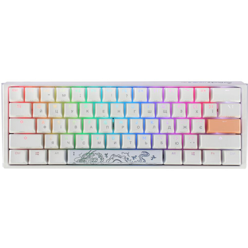 Клавіатура Ducky One 3 Mini Cherry MX Red RGB USB White (DKON2161ST-RUAPXPWWWSC1) UA