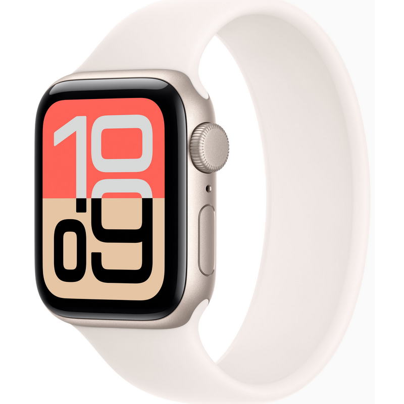 Apple Watch SE 3 GPS 44mm Starlight Aluminum Case with Starlight Sport Band - M/L (MEHJ4)