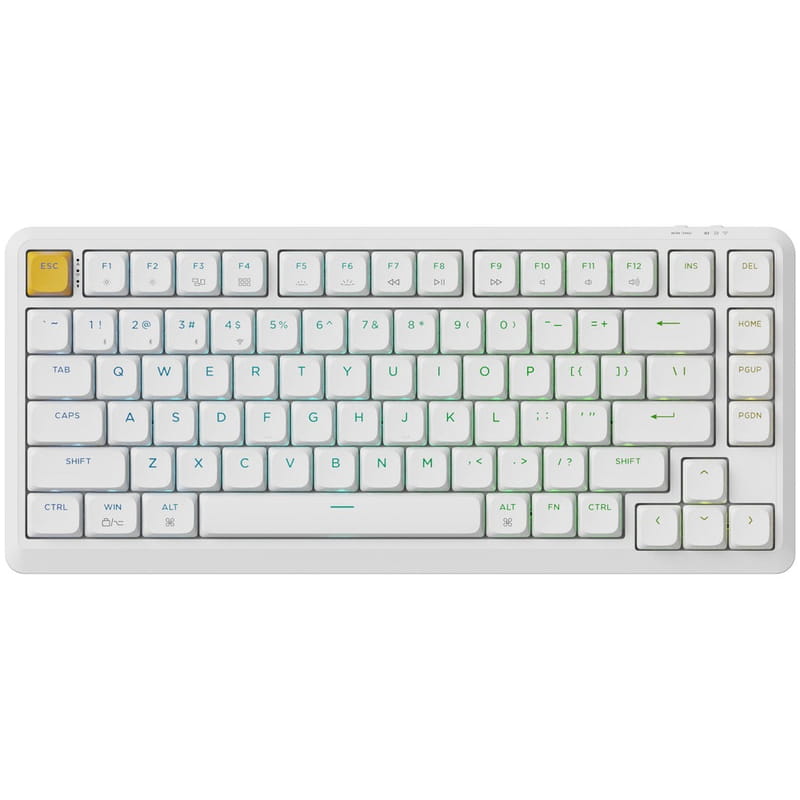 Клавіатура Keychron J1 82Key, K pro Banana, WL/BT/USB-A, QMK, Hot-swap, EN/UKR, RGB, White J1-Q4-UA