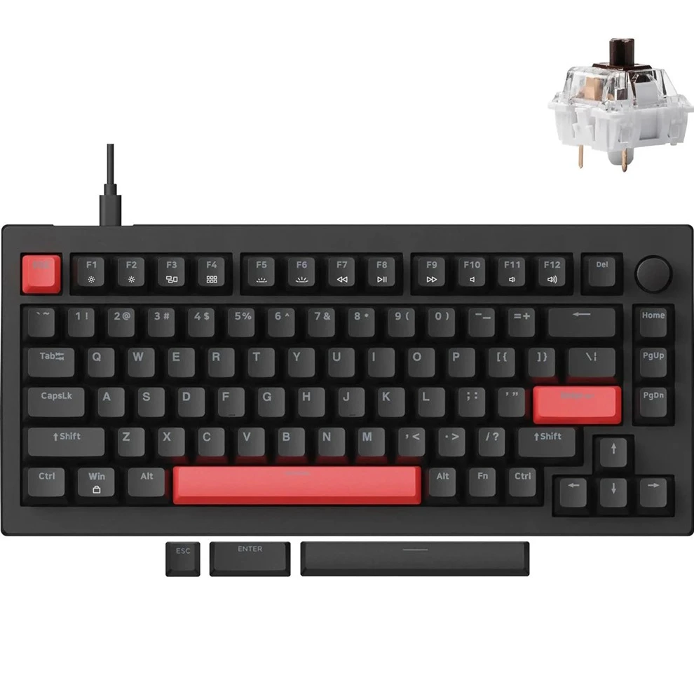 Клавіатура Lemokey X4 84Key, Keychron Brown, USB-A, QMK/VIA, Hot-Swap, EN/UKR, RGB, Black (X4-H3-UA)