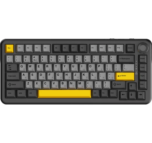 Клавіатура Ajazz AK820 MAX Magnetic switches-Black-Gray-Yellow-RGB (AK820MAX-WM-BGY)