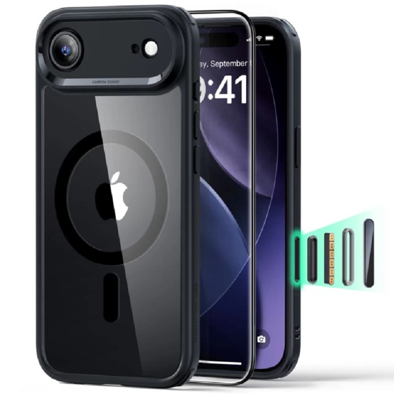 Чохол + скло ESR для iPhone 17 Air - Classic Hybrid MagSafe + Glass, Clear/ Black (289044)