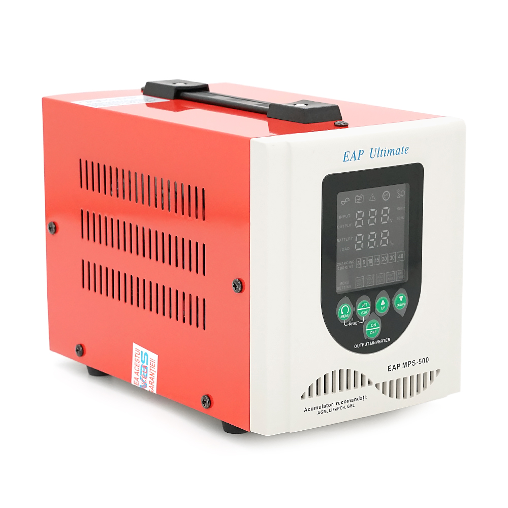 ИБП с правильной синусоидой Westech EAP ULTIMATE MPS-500 (800VA), 3/5/10/15А, под внешнюю АКБ 12В (AGM/GEL/LFP), 230х145х180мм